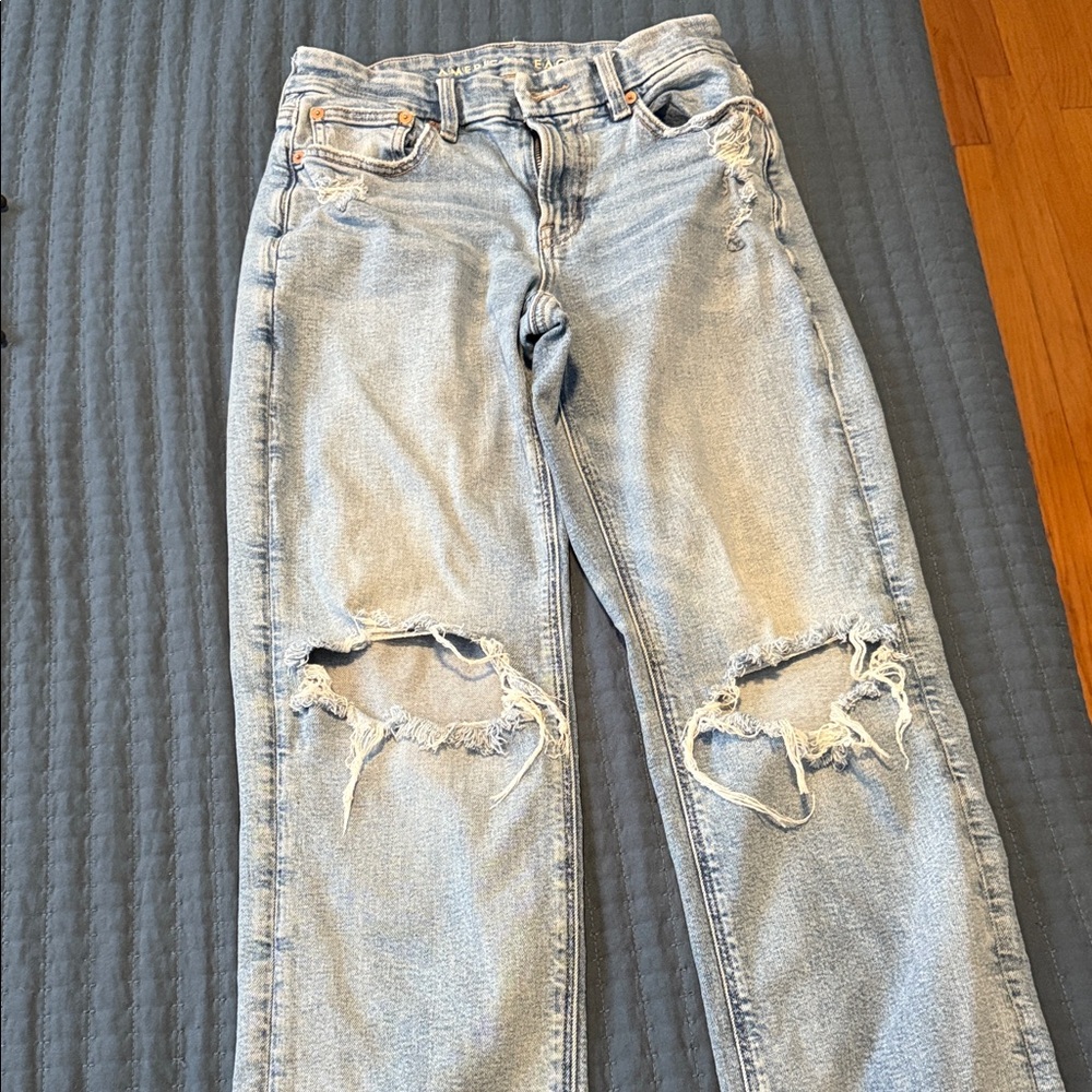American Eagle Outfitters Distressed Light Blue Jeans
